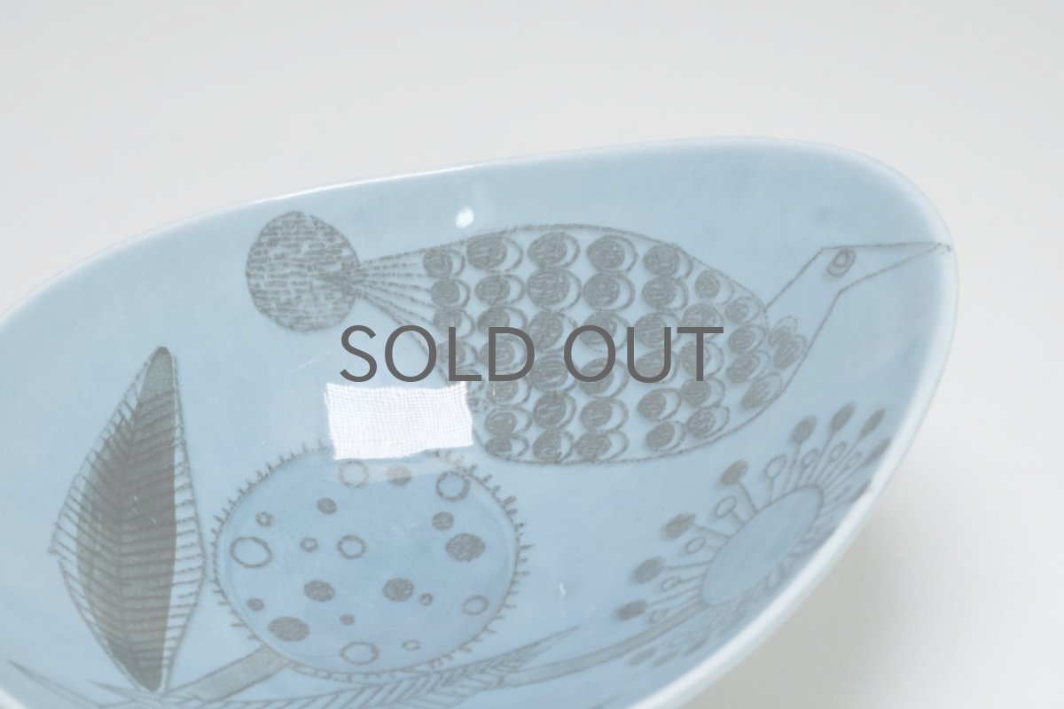 画像4: Rorstrand/ロールストランド/Sylvia Leuchovius/絵皿/ブルー小鳥&花  (4)