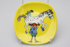 画像1: Rorstrandロールストランド　長くつ下のピッピ　ウォールプレート　絵皿　馬とピッピ (1)