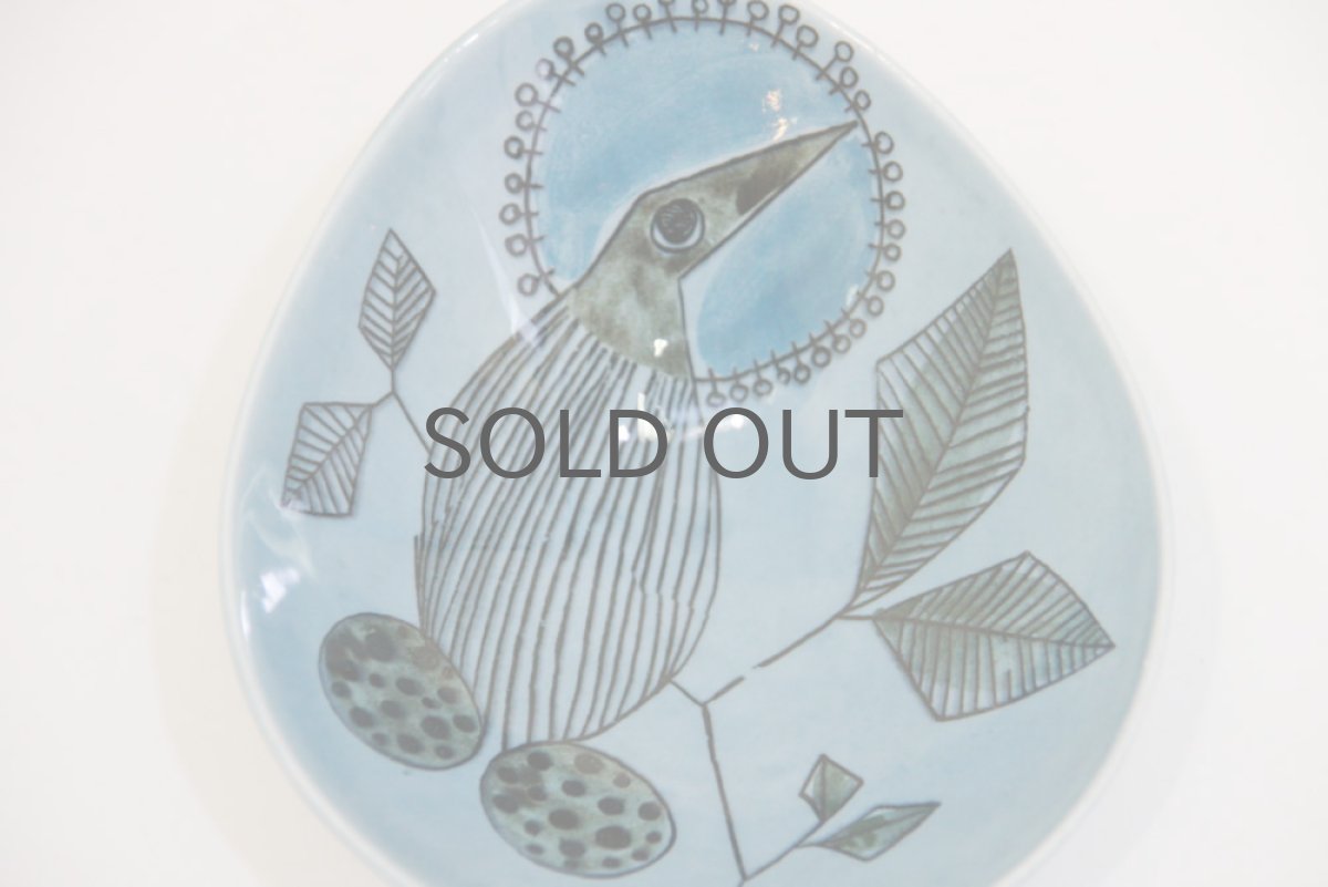 画像2: Rorstrand/ロールストランド/Sylvia Leuchovius/絵皿/ブルー小鳥 (2)