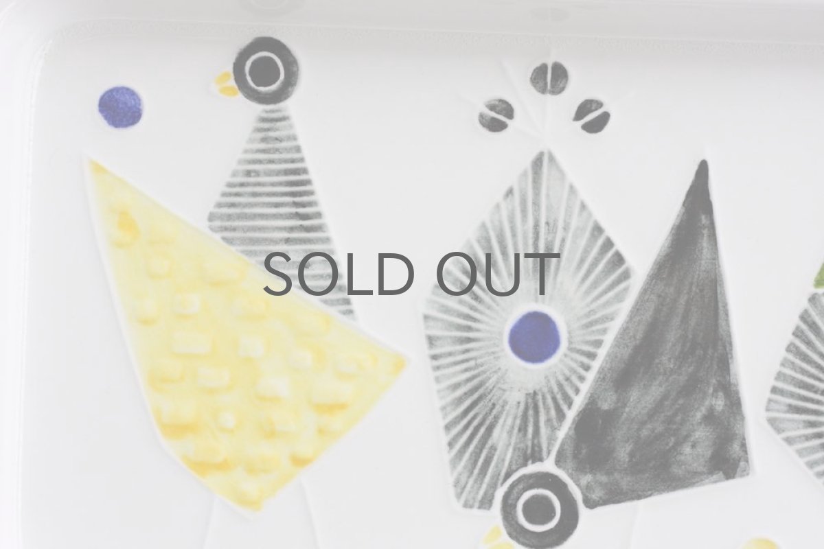 画像2: Rorstrand/ロールストランド/Sylvia Leuchovius /シルヴィア・レウショヴィウス /スクエアー小鳥絵皿 (2)