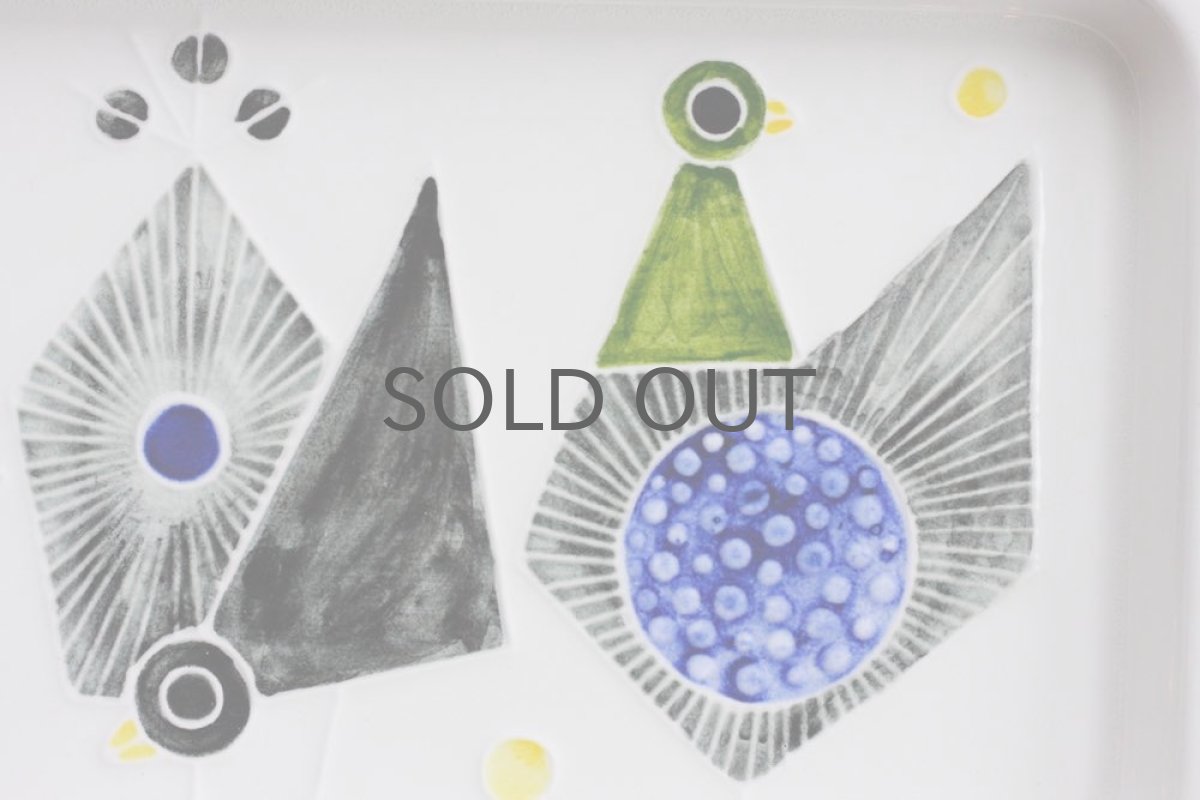 画像3: Rorstrand/ロールストランド/Sylvia Leuchovius /シルヴィア・レウショヴィウス /スクエアー小鳥絵皿 (3)