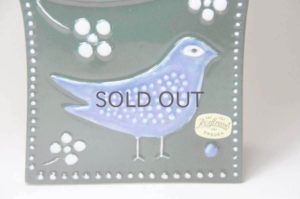 画像5: 北欧ビンテージ/Rorstrand/ロールストランド/Sylvia Leuchovius /シルヴィア・レウショヴィウス/ 置き時計小鳥/グリーン (5)