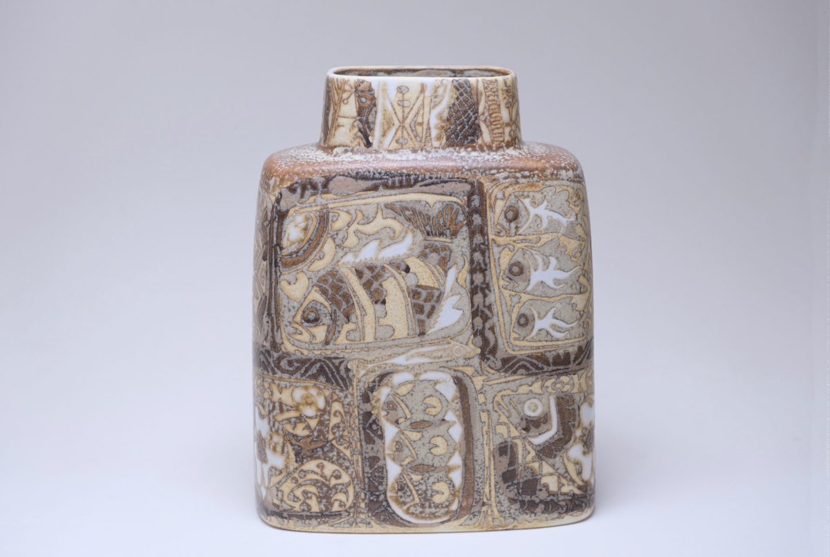 画像1: 北欧ビンテージ/ロイヤルコペンハーゲン/Royal Copenhagen/Baca/バッカ/ニルス トーソン/フラワーベース/ベージュ系 (1)