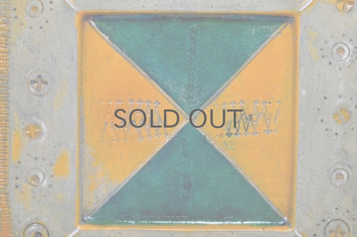 画像4: 北欧ビンテージ/北欧アート/Rut Bryk/ルート・ブリュック/陶板/アートオブジェクト/オレンジ＆グリーン/No.1/委託品 (4)