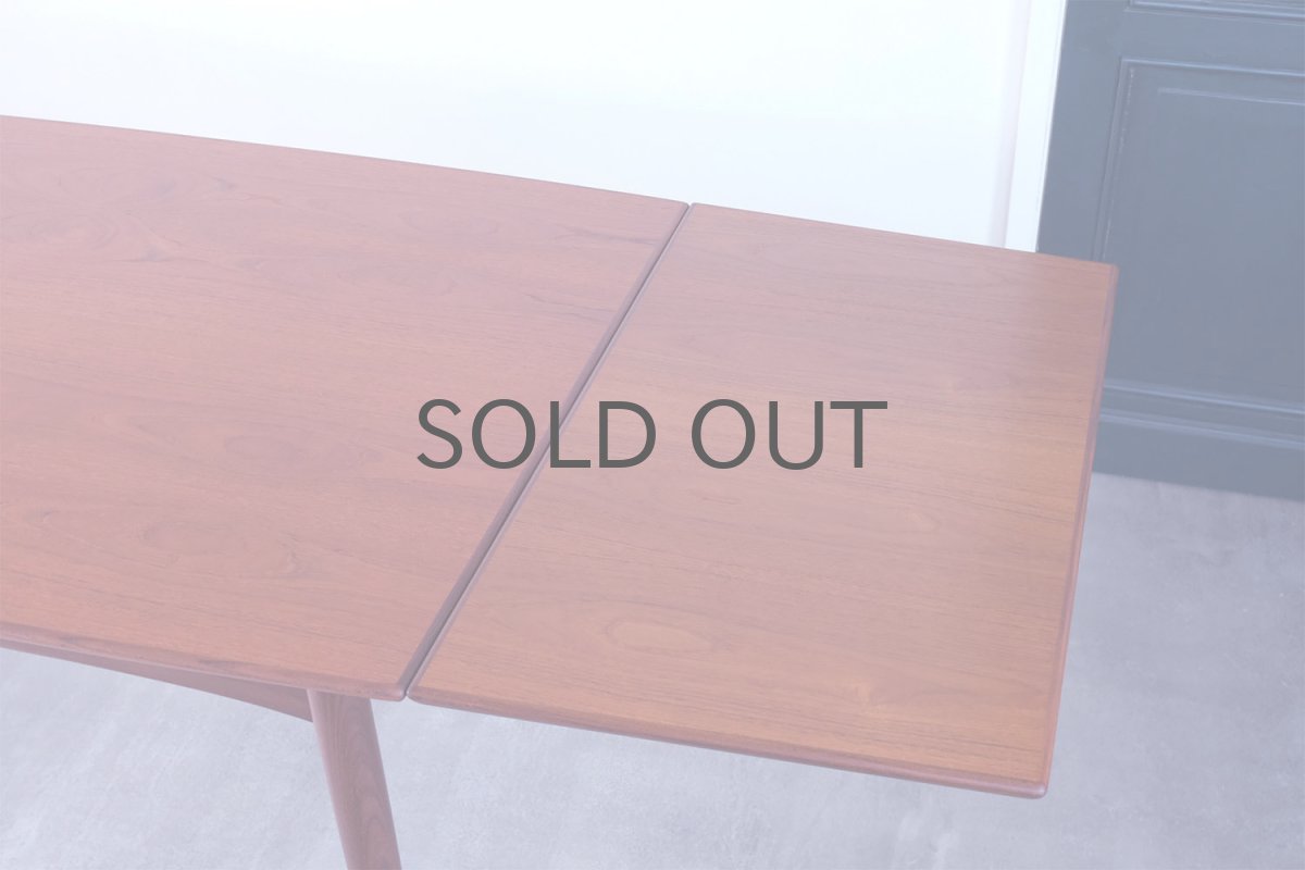 画像8: 北欧ビンテージ家具/デンマーク製 /ダイニングテーブル/チーク/エクステンション付き/W135cm (8)