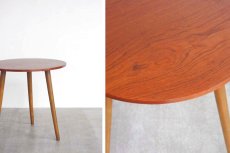 画像2: 北欧ビンテージ家具/デンマーク製／ラウンドサイドテーブル／チーク (2)