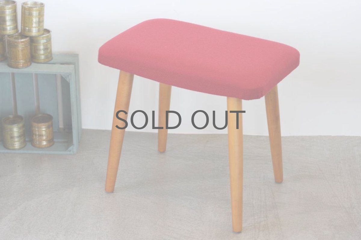 画像2: 北欧ビンテージ家具,スウェーデン/スツール/オットマン レッド (2)