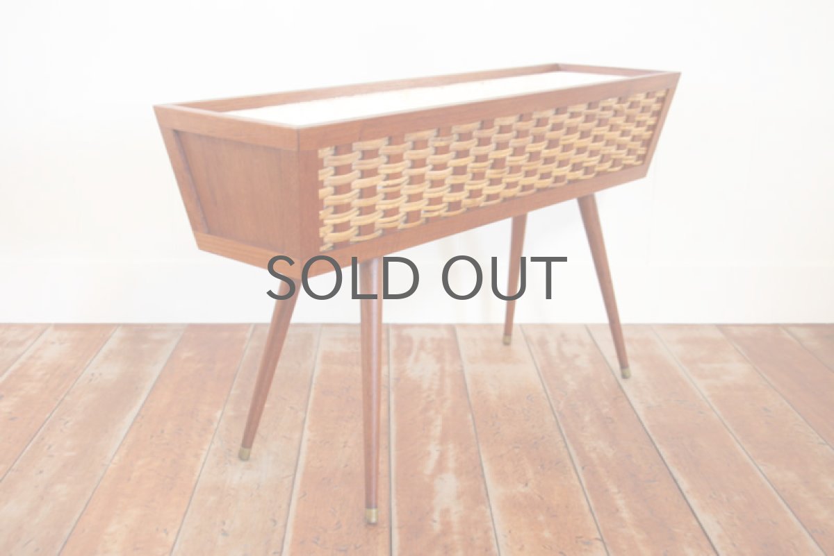 画像3: 北欧ヴィンテージ/デンマーク チークプランター×ラタン (3)