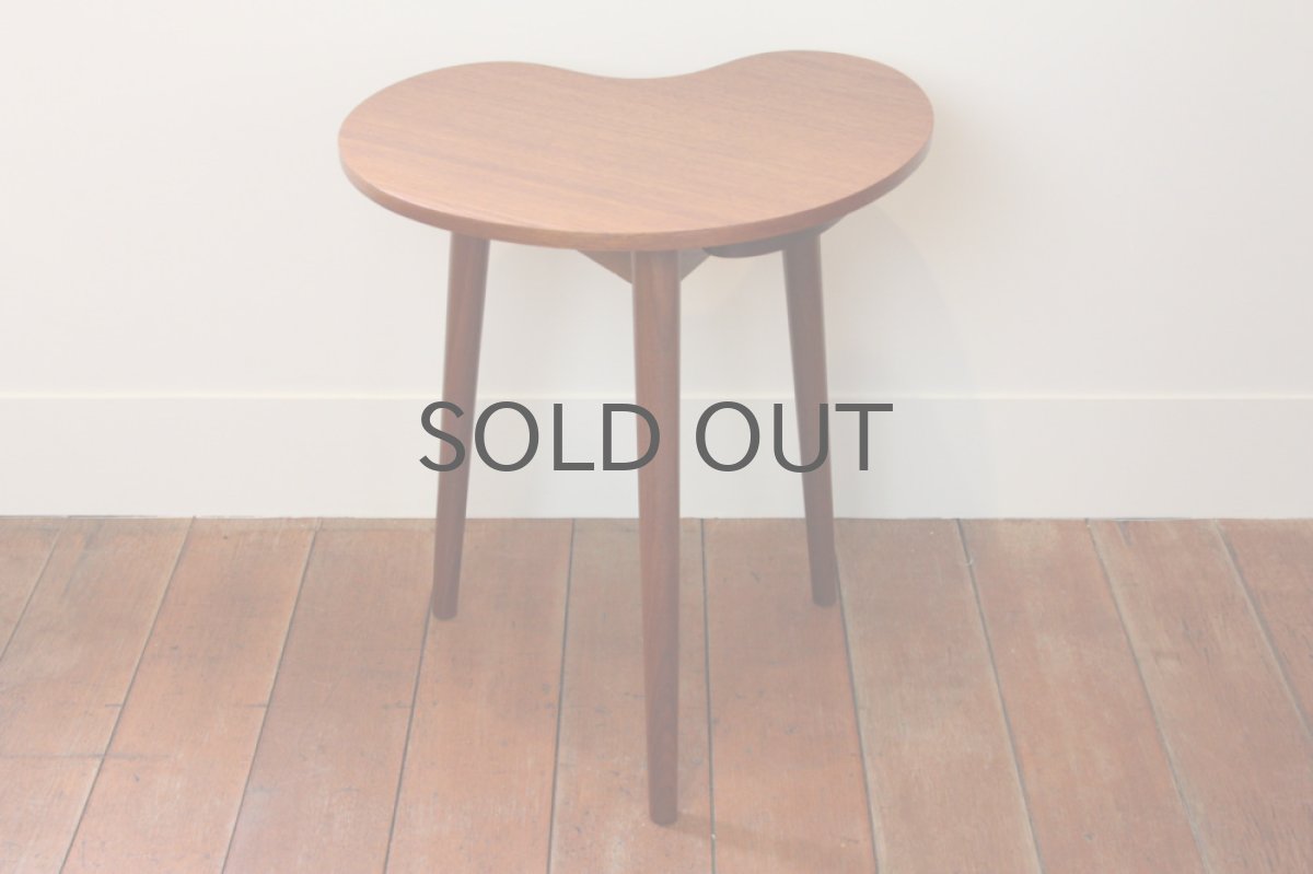 画像3: 北欧ビンテージ家具/デンマーク チーク サイドテーブル ビーンズ型 (3)