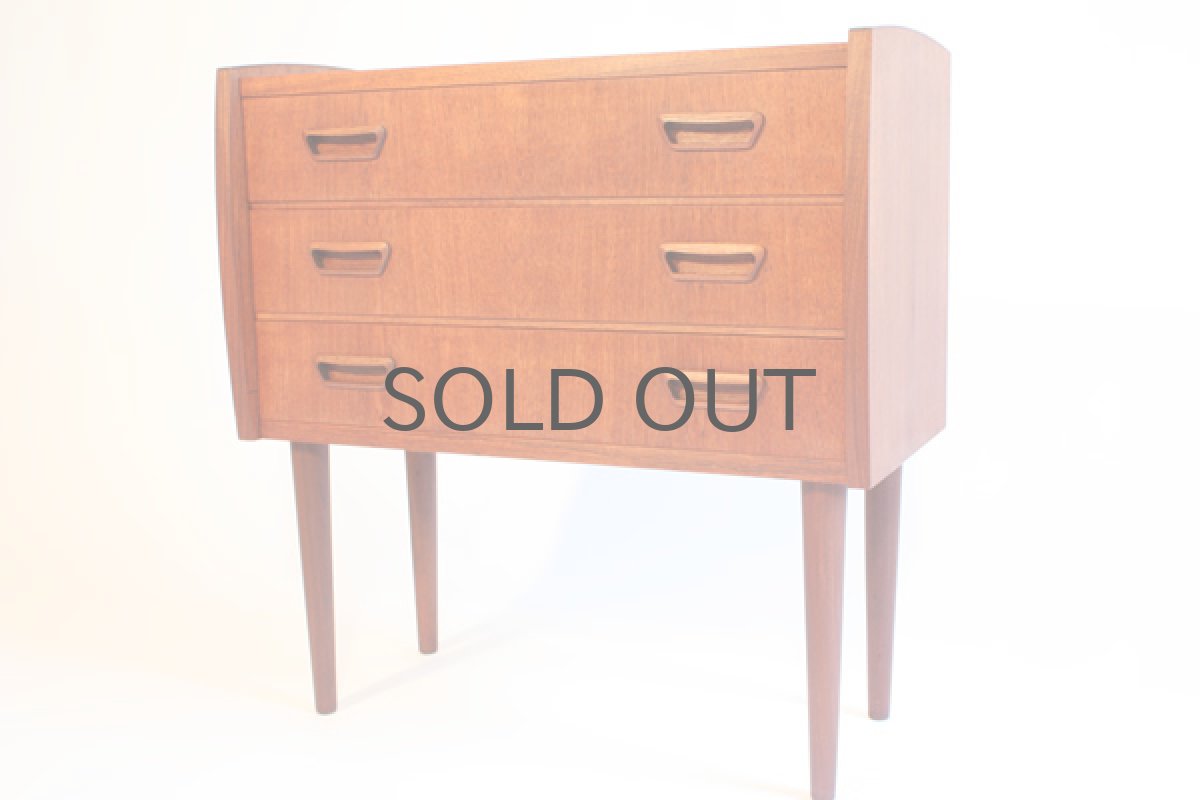 画像1: Danish Teak Chest　デンマーク製　チーク3段チェスト (1)