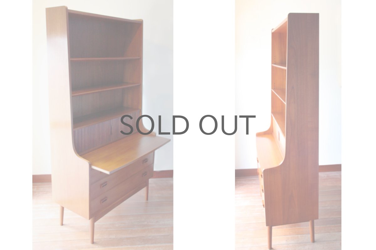画像5: 北欧ヴィンテージ家具/デンマーク ブックシェルフ+ライティングデスク チーク (5)