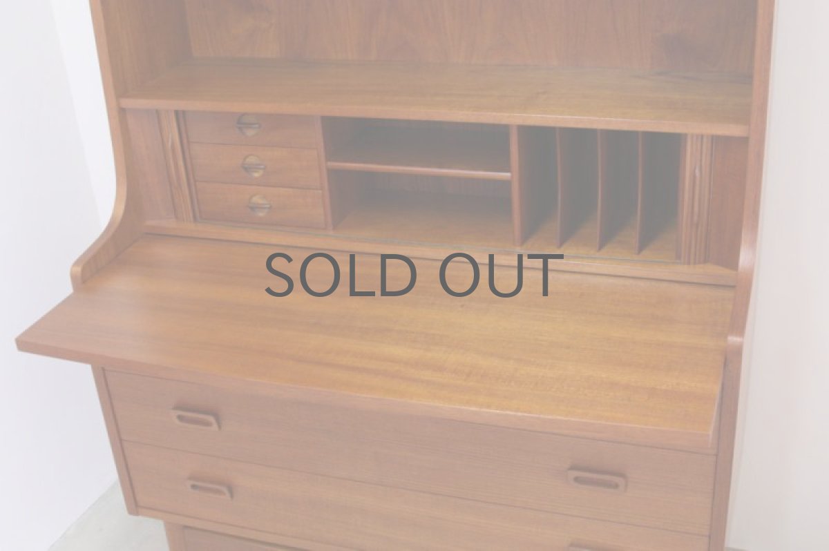 画像4: 北欧ヴィンテージ家具/デンマーク ブックシェルフ+ライティングデスク チーク (4)