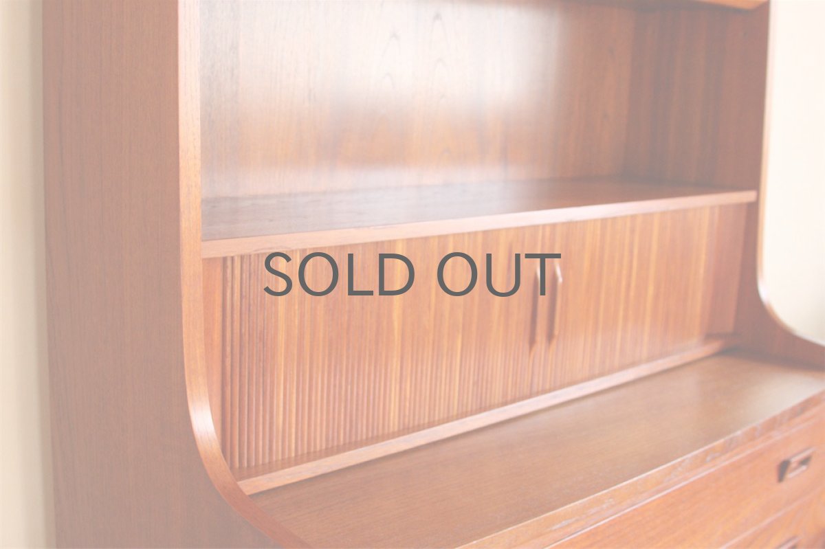 画像2: 北欧ビンテージ家具/デンマーク ブックシェルフ+ライティングデスク チーク (2)