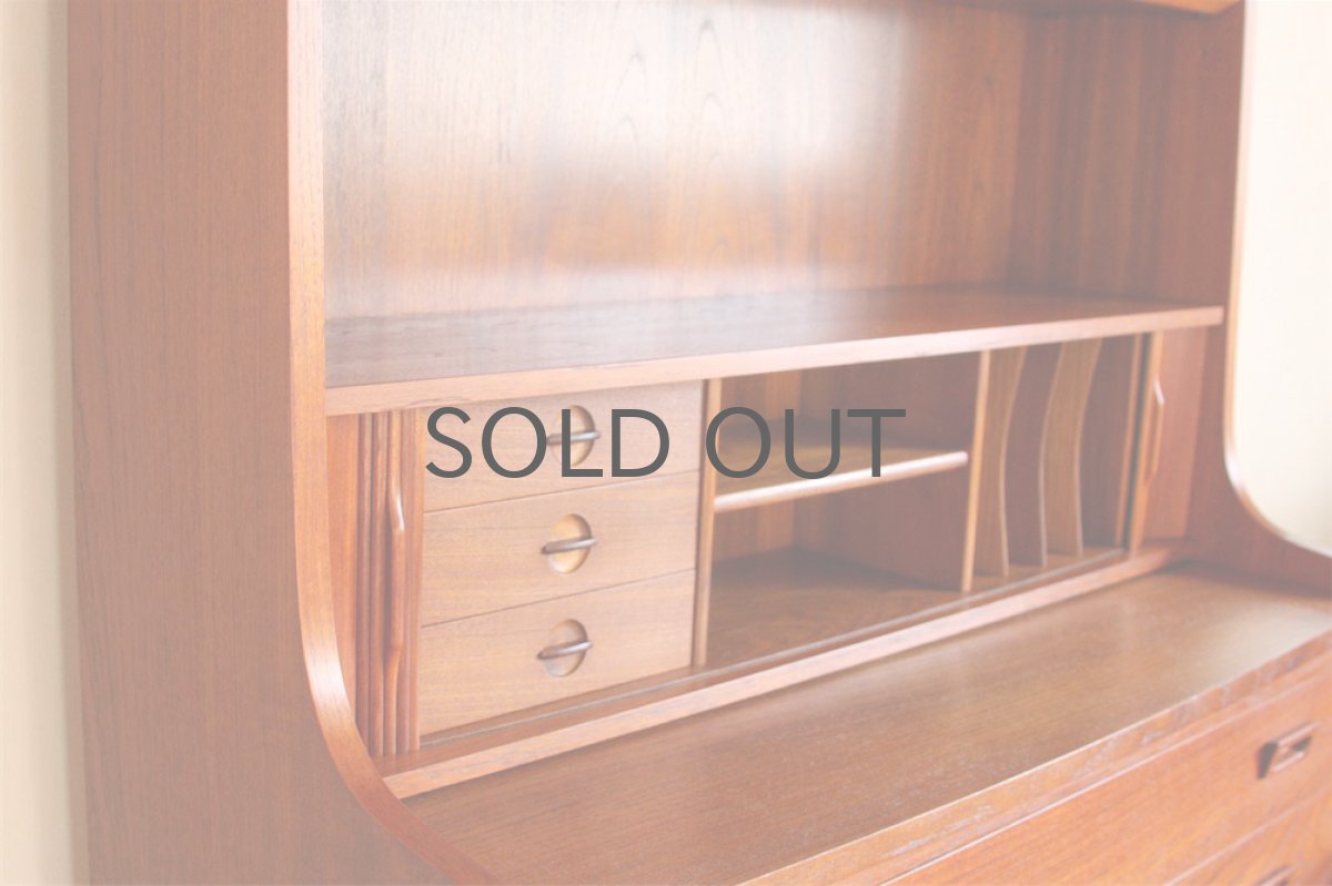 画像3: 北欧ビンテージ家具/デンマーク ブックシェルフ+ライティングデスク チーク (3)