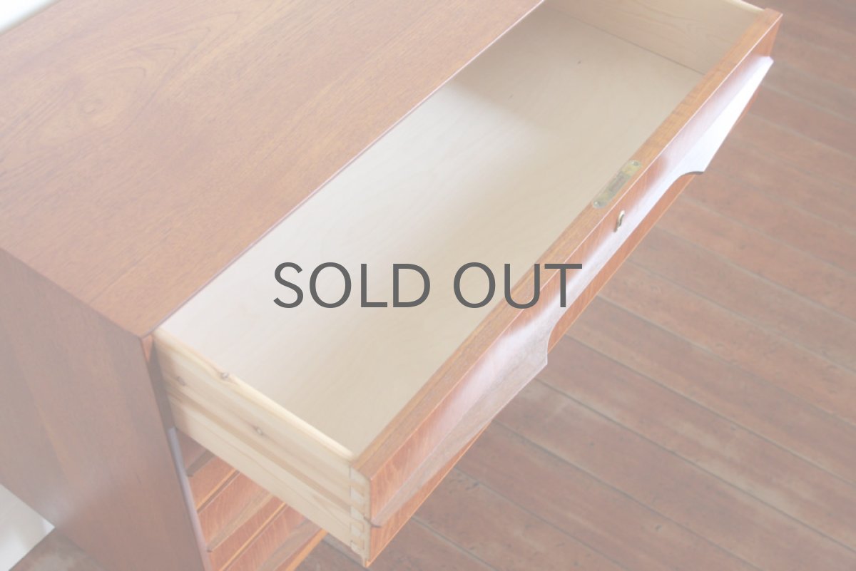 画像4: 北欧ビンテージ家具/デンマーク チェスト 4段 チーク No.2 (4)