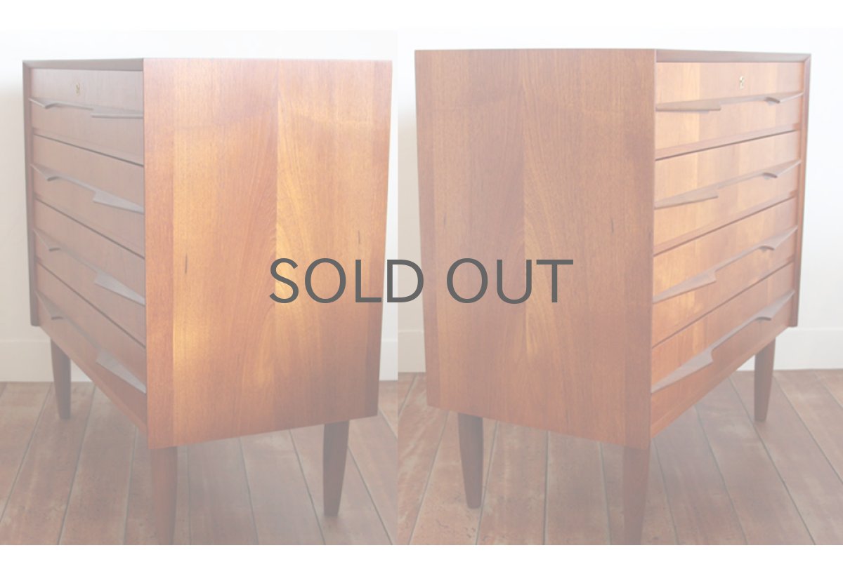 画像3: 北欧ビンテージ家具/デンマーク チェスト 4段 チーク No.2 (3)