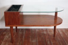 画像1: 北欧家具/デンマーク製　チーク×ガラス　プランター付きコーヒーテーブル　 (1)