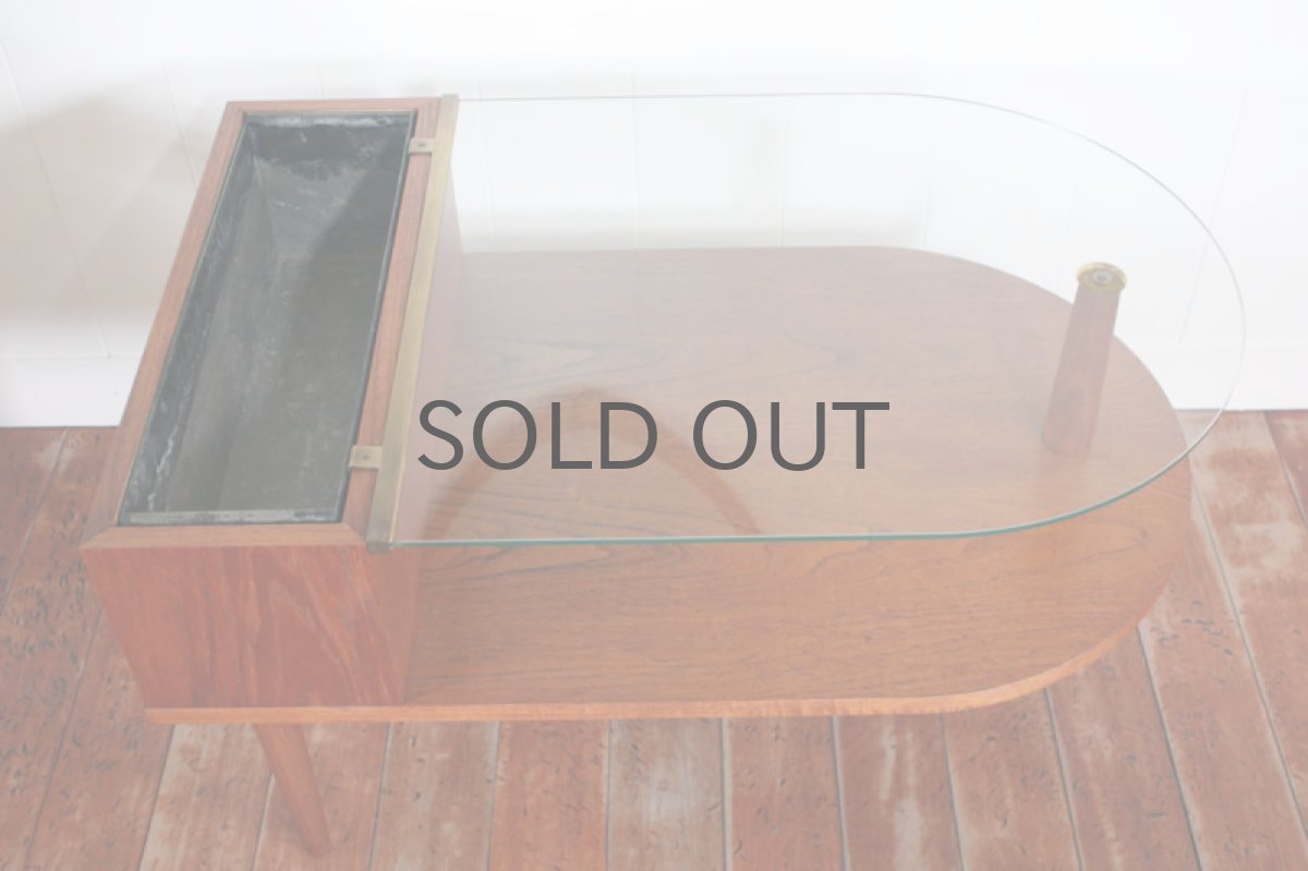 画像3: 北欧家具/デンマーク製 チーク×ガラス プランター付きコーヒーテーブル  (3)