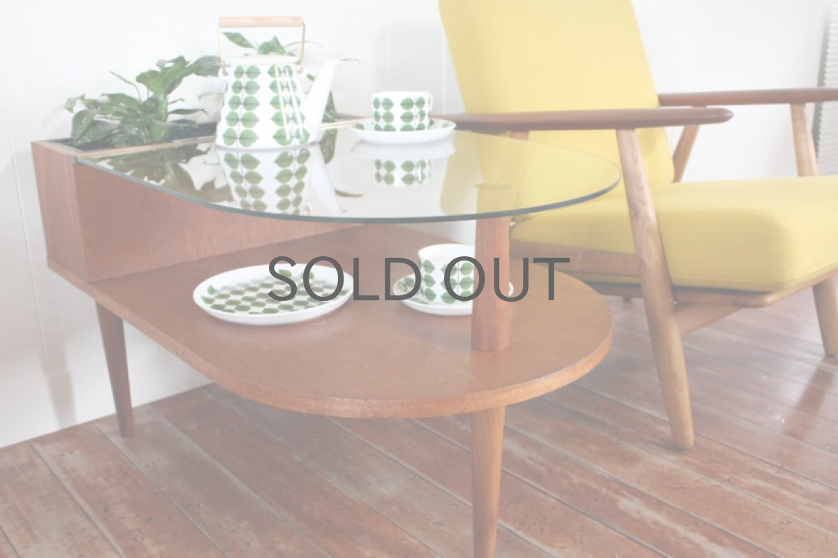 画像5: 北欧家具/デンマーク製 チーク×ガラス プランター付きコーヒーテーブル  (5)