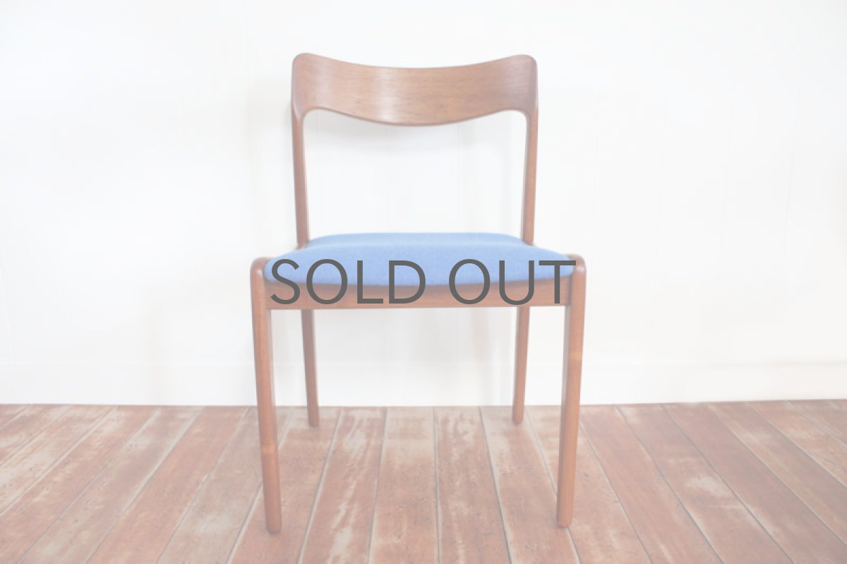 画像2: 北欧ヴィンテージ/デンマーク製  ダイニングチェア チーク×ブルー (2)