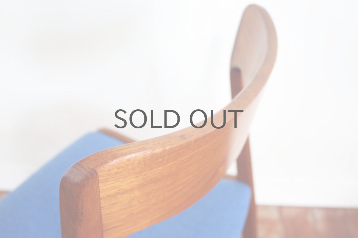 画像5: 北欧ヴィンテージ/デンマーク製  ダイニングチェア チーク×ブルー (5)