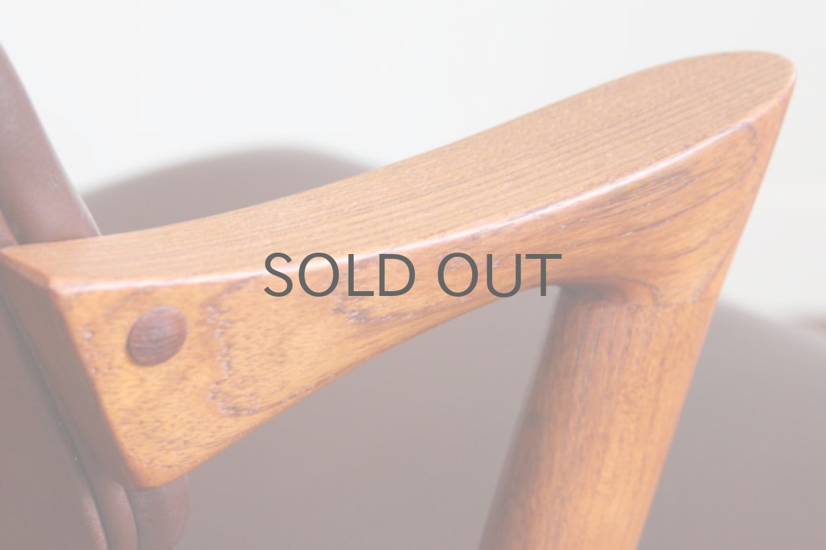 画像5:  カイ・クリスチャンセン Spisebordsstol nr.42 革張りチーク  ダイニングチェア (5)