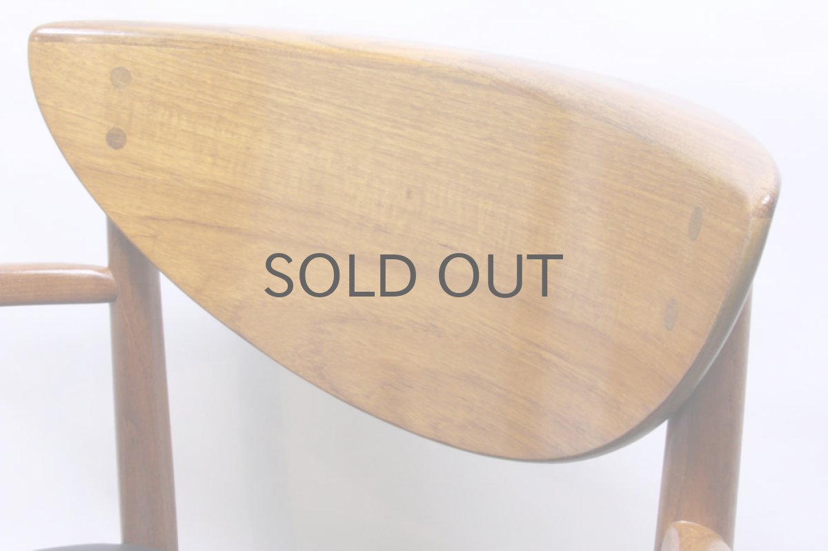 画像4: 北欧家具/ピーター・ヴィッツ&モルガード ダイニングチェア アーム付き 革張り (4)