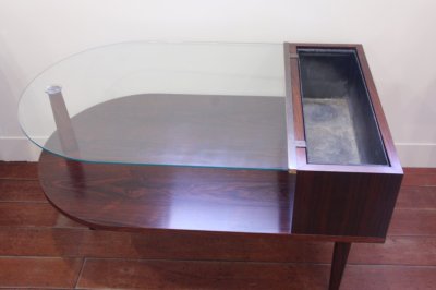 画像3: 北欧家具/デンマーク製　ローズウッド×ガラス　プランター付きサイドテーブル