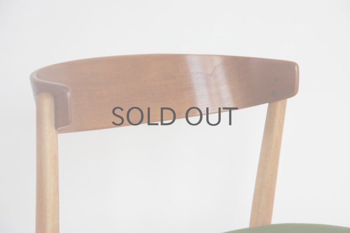 画像3: 北欧ビンテージ家具/デンマーク製/ダイニングチェア/チーク×ビーチ/グリーン (3)