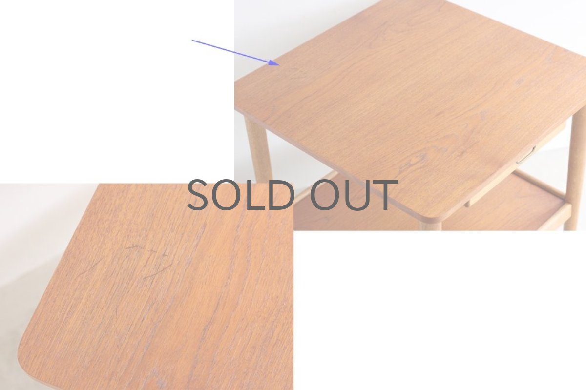 画像4: 北欧ビンテージ家具/デンマーク製/サイドテーブル/引き出し付き (4)