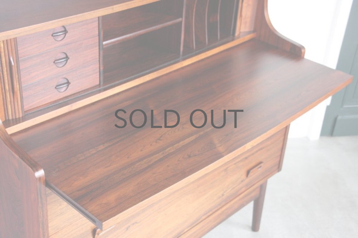 画像4: 北欧ビンテージ家具/デンマーク/ブックシェルフ+ライティングディスク/ローズウッド (4)