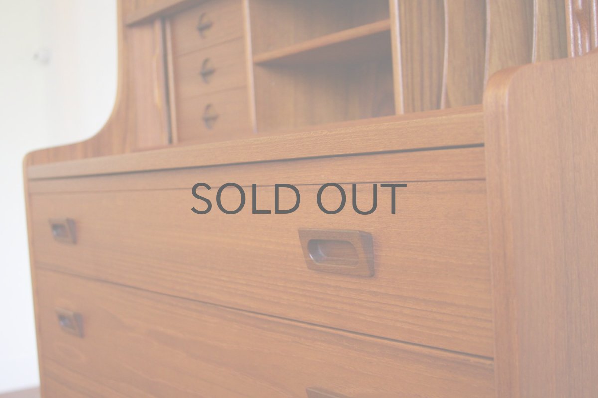 画像4: 北欧ビンテージ家具/デンマーク/ブックシェルフ+ライティングデスク/チーク (4)