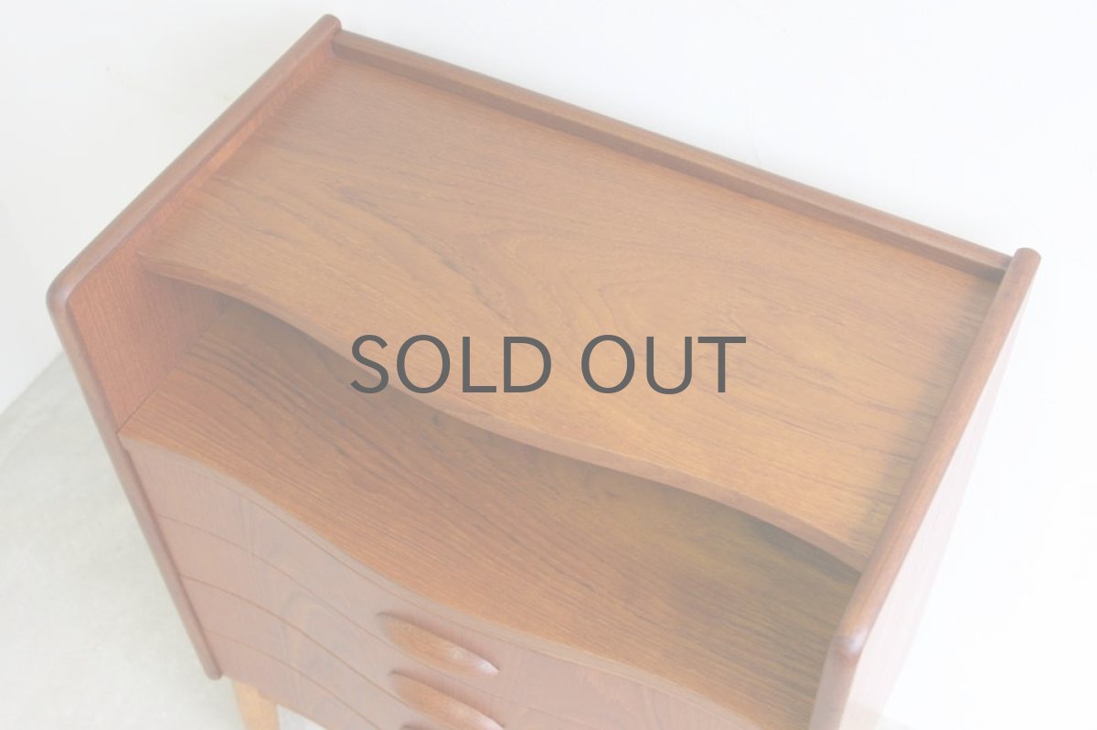 画像2: 北欧ビンテージ家具/デンマーク スモールチェスト チーク×オーク (2)