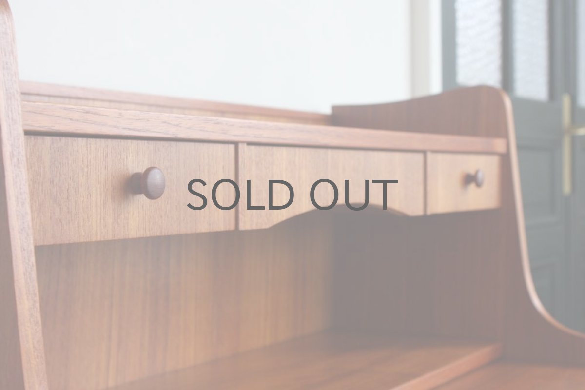 画像3: 北欧ビンテージ家具/デンマーク製　チークライティングビューロー/3段引き出し (3)