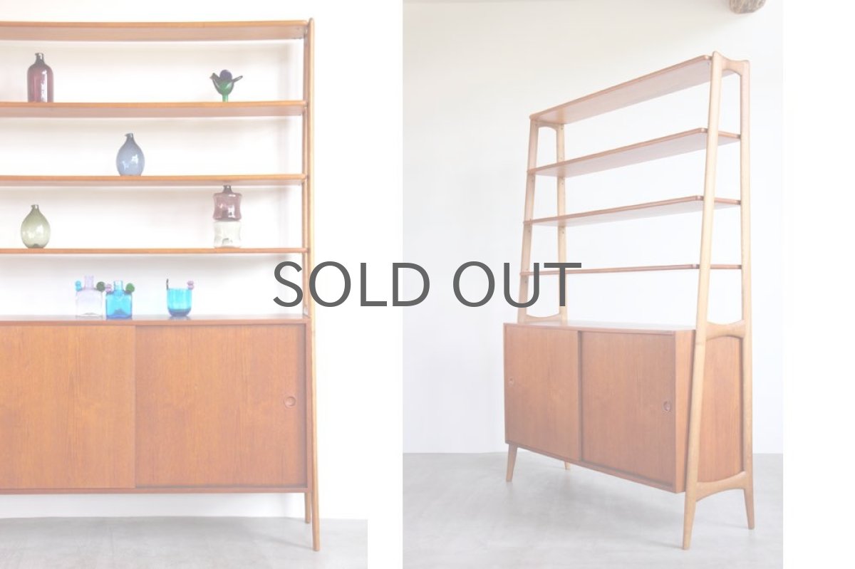 画像4: ビンテージ北欧家具/デンマーク製/Omann Jun Møbelfabrik/チーク&オークオープンシェルフ (4)