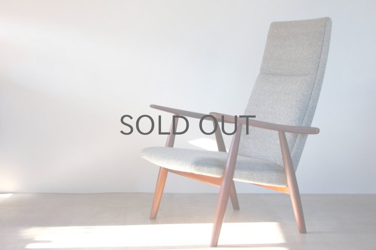 画像1: 北欧家具 /ビンテージ / Hans j Wegnerハンス J ウェグナー / GE260A イージーチェアハイバック / デンマーク製ファブリック (1)