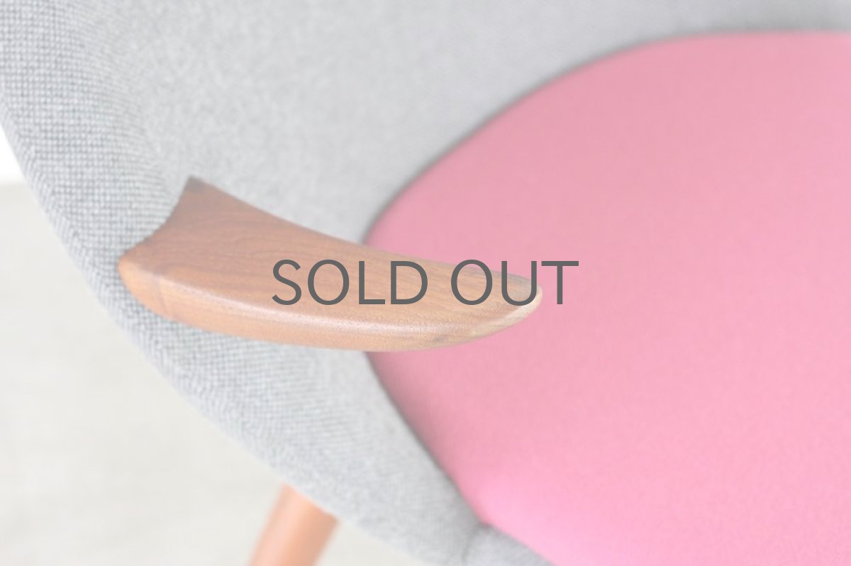 画像3: 北欧ビンテージ家具　Glostrup Møbelfabrik　イージーチェアー　グレー＆マゼンダピンク (3)