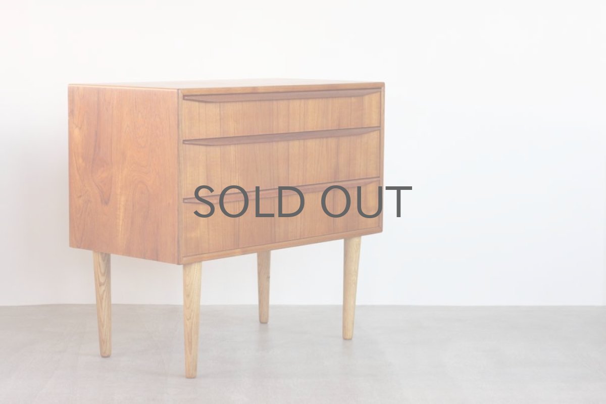 画像4: 北欧ビンテージ家具/デンマーク製/チェスト/チーク3段  No.2 (4)