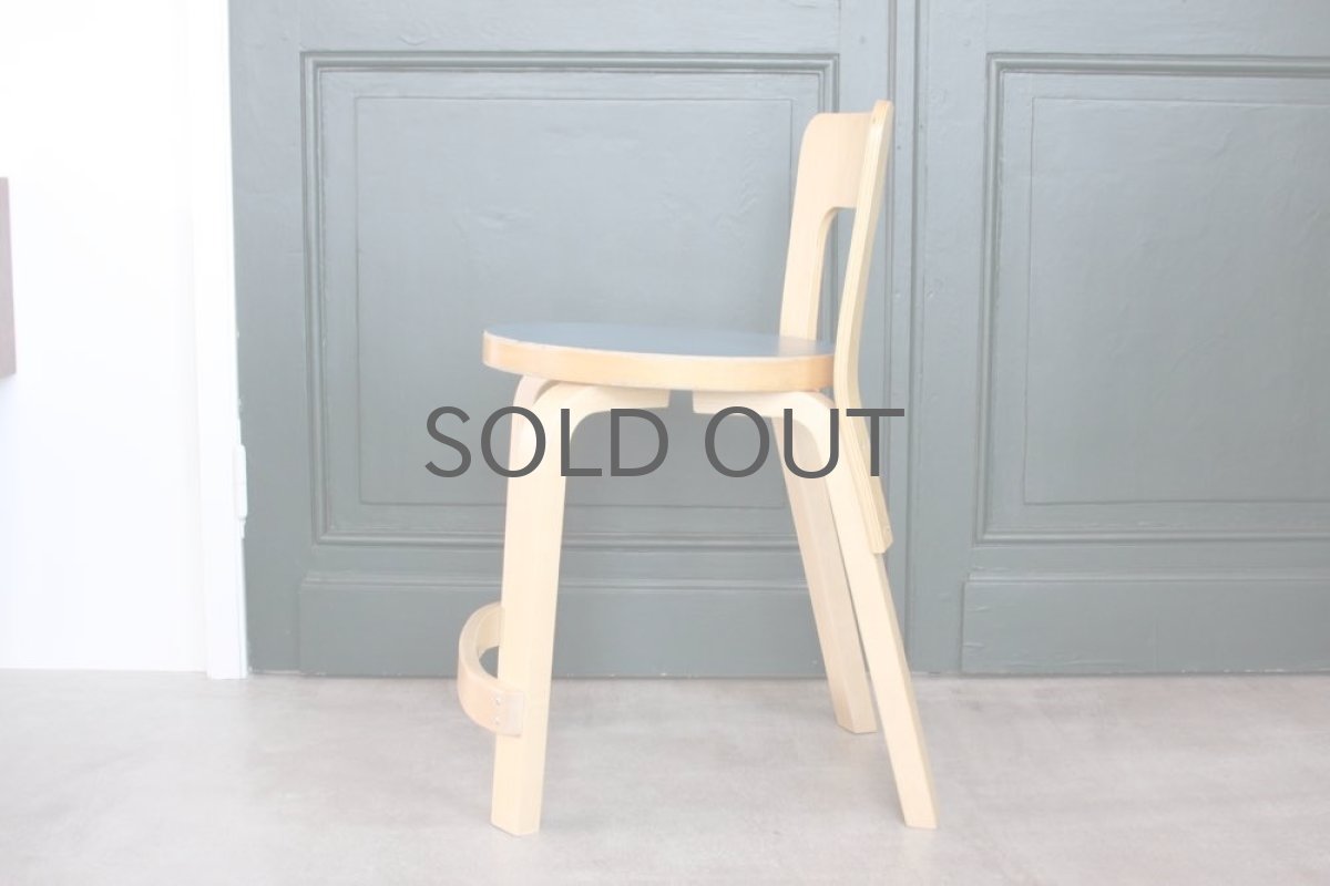 画像4: 北欧ビンテージ家具アルヴァ・アアルト/チェア65/ナチュラル×ネイビー (4)