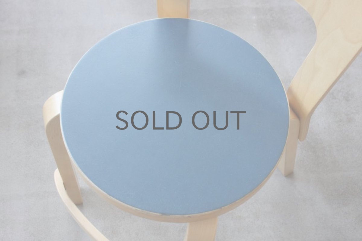 画像6: 北欧ビンテージ家具アルヴァ・アアルト/チェア65/ナチュラル×ネイビー (6)