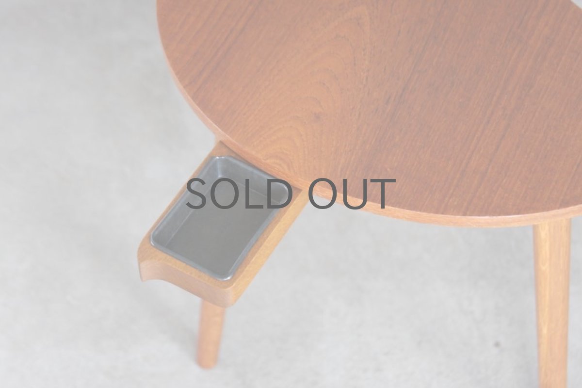 画像4: ビンテージ北欧家具/デンマーク/チーク×オーク/サイドテーブル/ビーンズ型 (4)