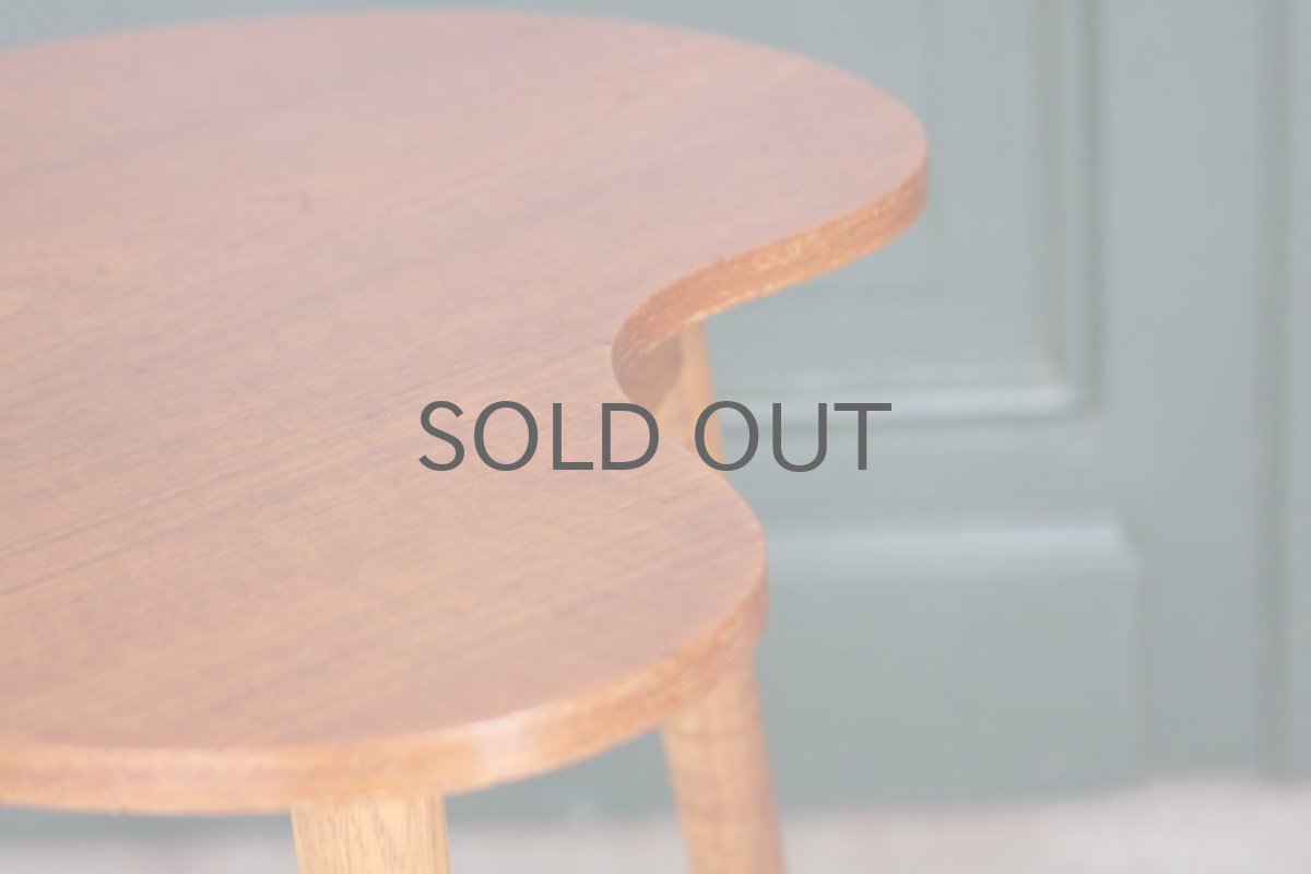 画像3: ビンテージ北欧家具/デンマーク/チーク×オーク/サイドテーブル/ビーンズ型 (3)