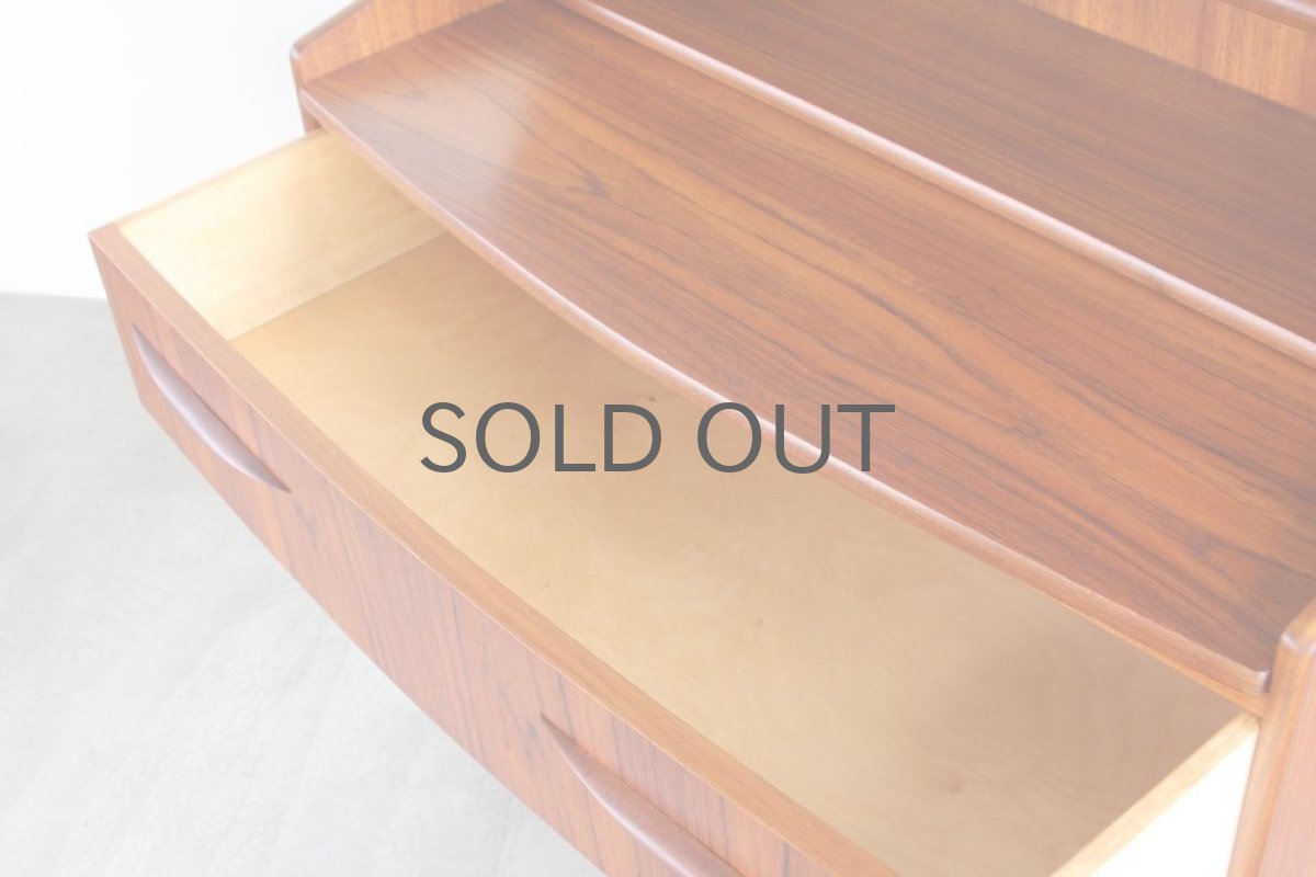画像10: 北欧ビンテージ家具/デンマーク製／チークライティングビューロー／2段引き出し (10)