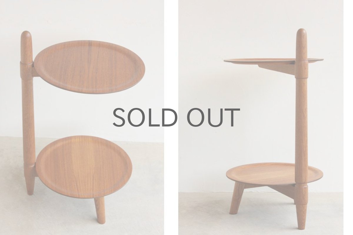 画像5: 北欧ヴィンテージ家具　 チーク＆オーク　サイドテーブル 円形 (5)