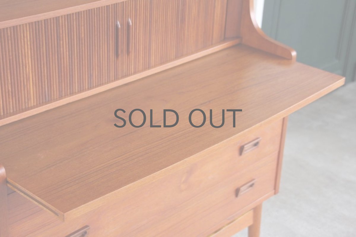 画像8: 北欧ビンテージ家具/デンマーク/ブックシェルフ+ライティングデスク/チーク (8)