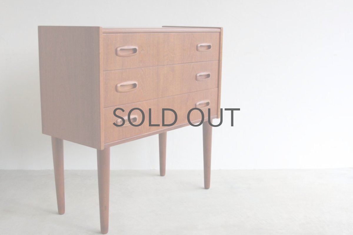 画像5: 北欧ビンテージ家具 デンマーク製 チェスト チーク3段 No.1 (5)
