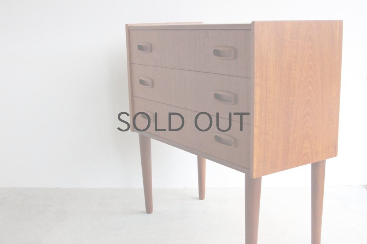 画像3: 北欧ビンテージ家具 デンマーク製 チェスト チーク3段 No.1 (3)