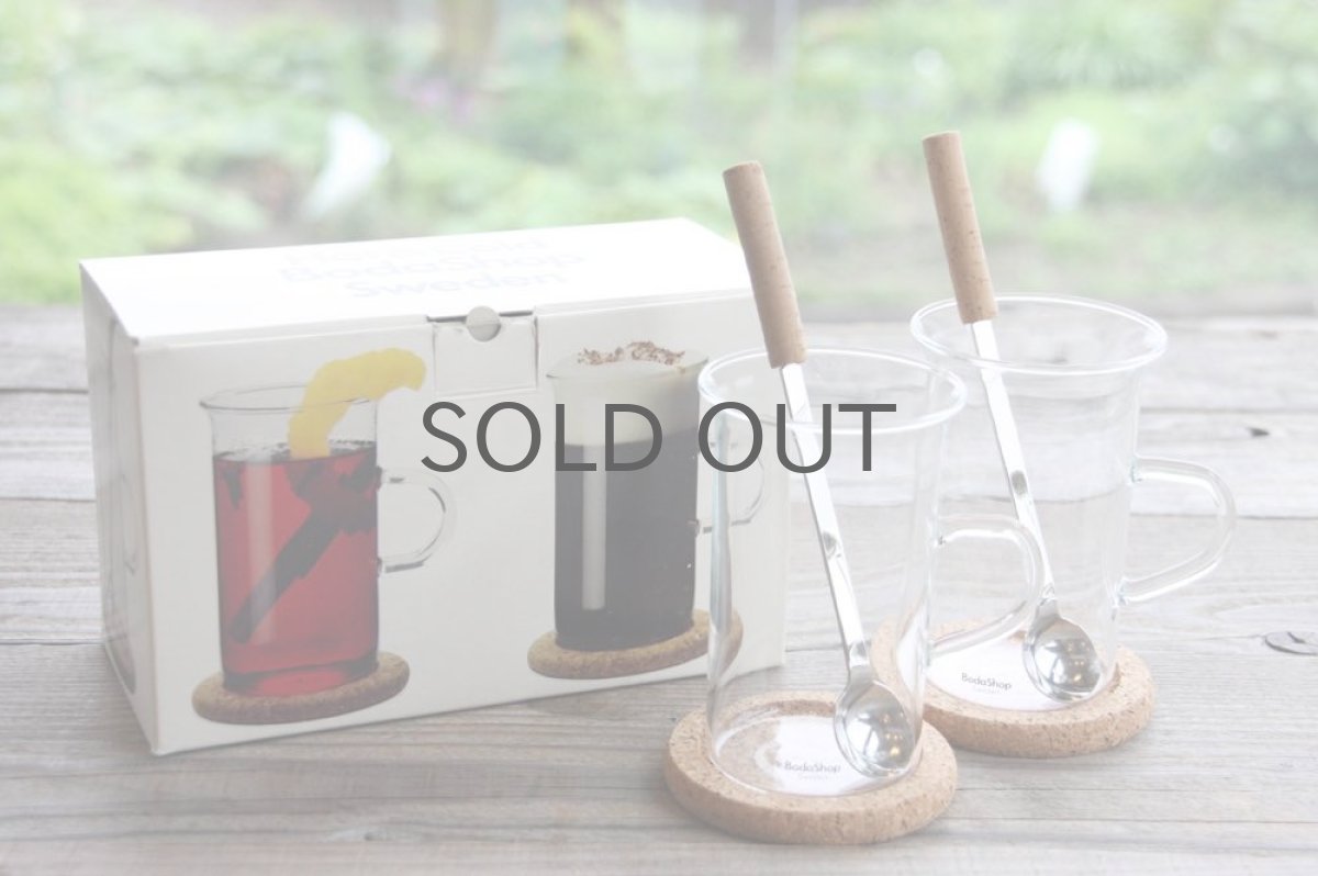 画像3: Signe Persson-Melin / シグネ・ペーション・メリン 2客セットBoda Nova グラス+コースター+スプーンオリジナルボックス付き (3)