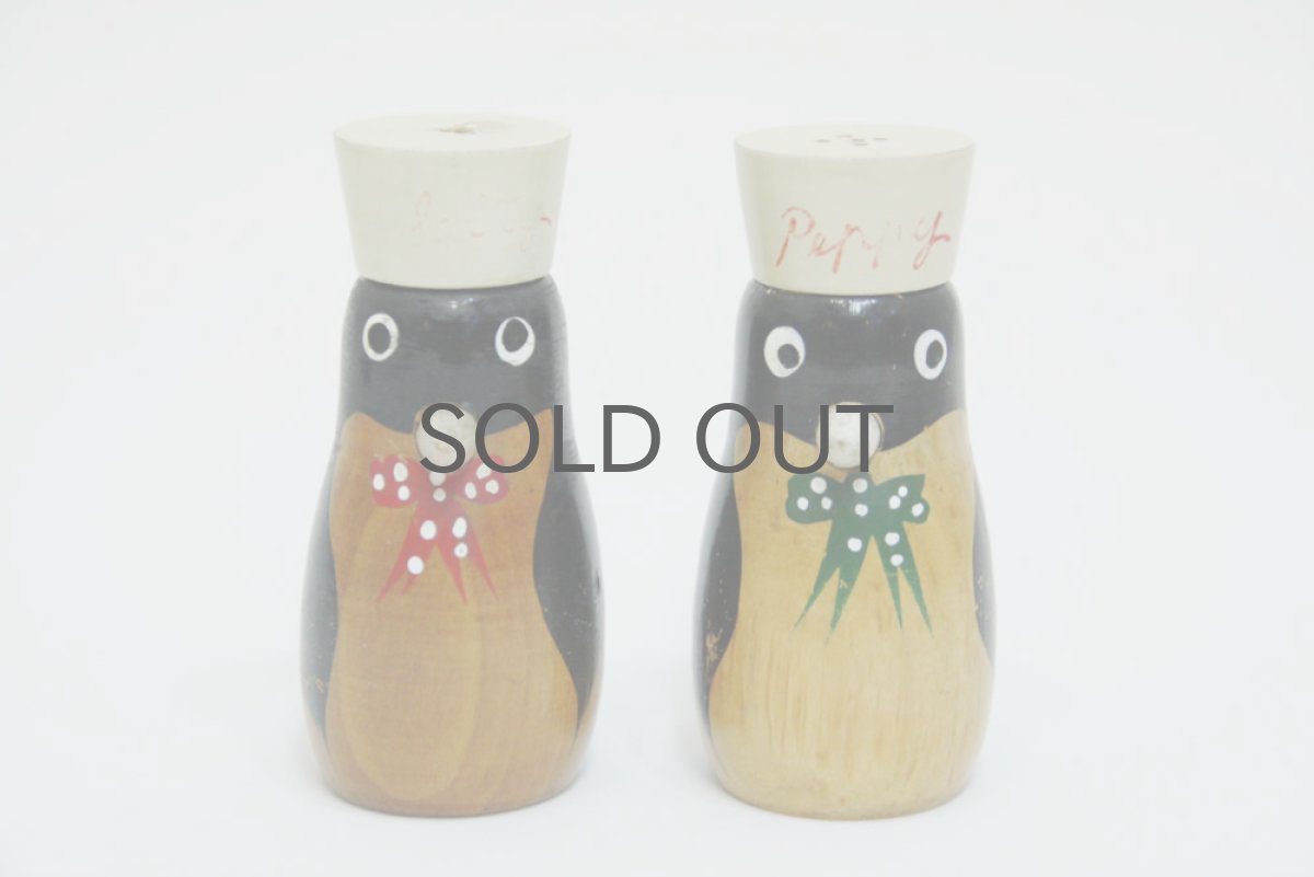 画像2: スウェーデンの蚤の市で見つけた ペンギンのソルト&ペッパー 木製 (2)