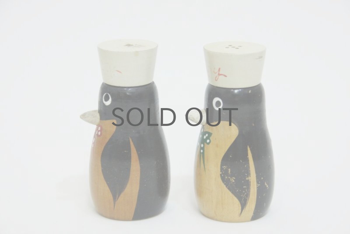 画像3: スウェーデンの蚤の市で見つけた ペンギンのソルト&ペッパー 木製 (3)